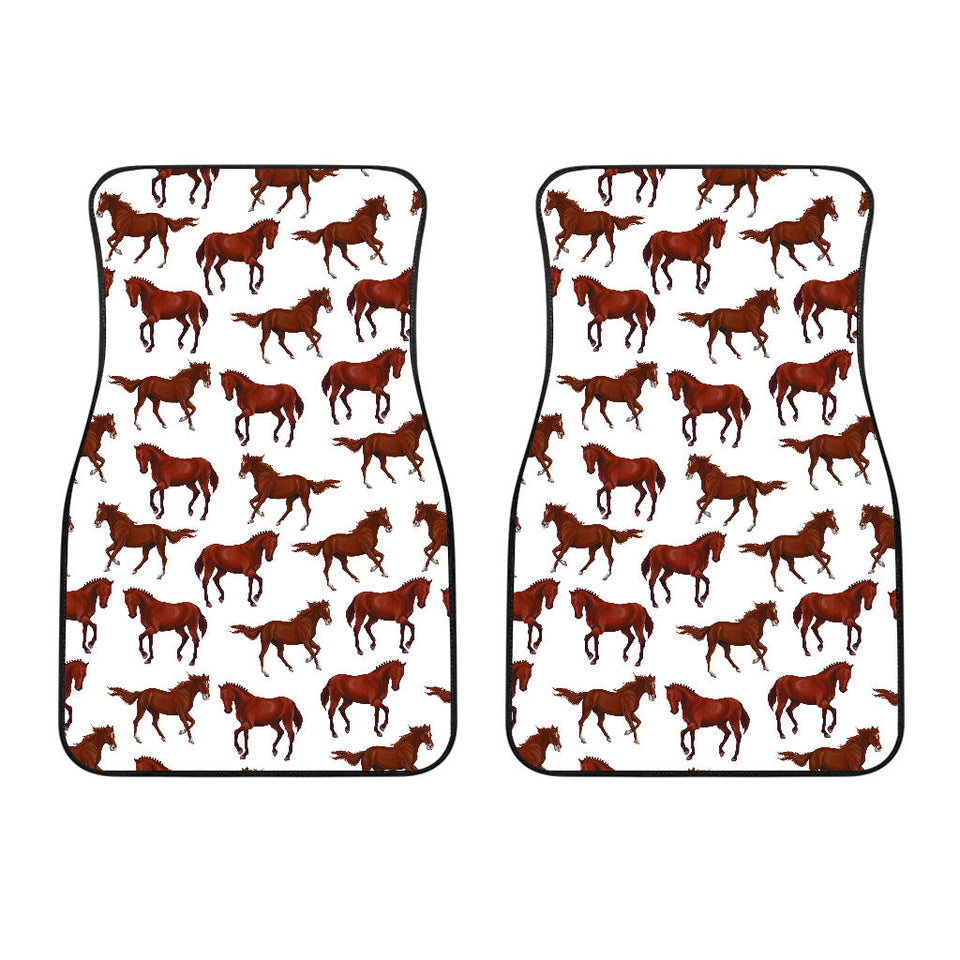 Horses Running Pattern Background Front Car Mats