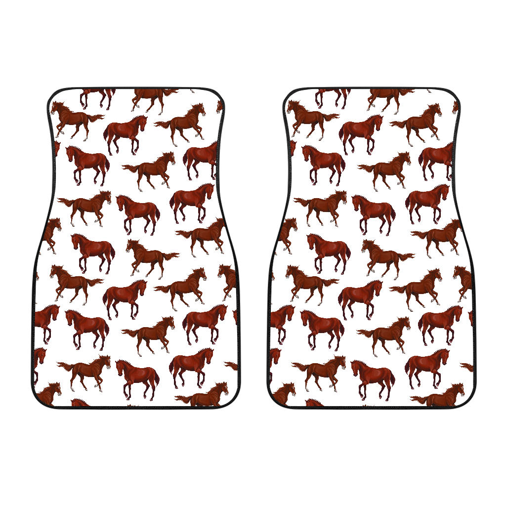 Horses Running Pattern Background Front Car Mats
