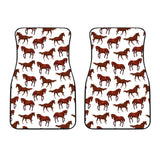 Horses Running Pattern Background Front Car Mats