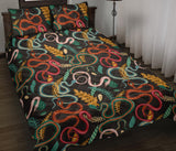 Colorful snake plant pattern Quilt Bed Set