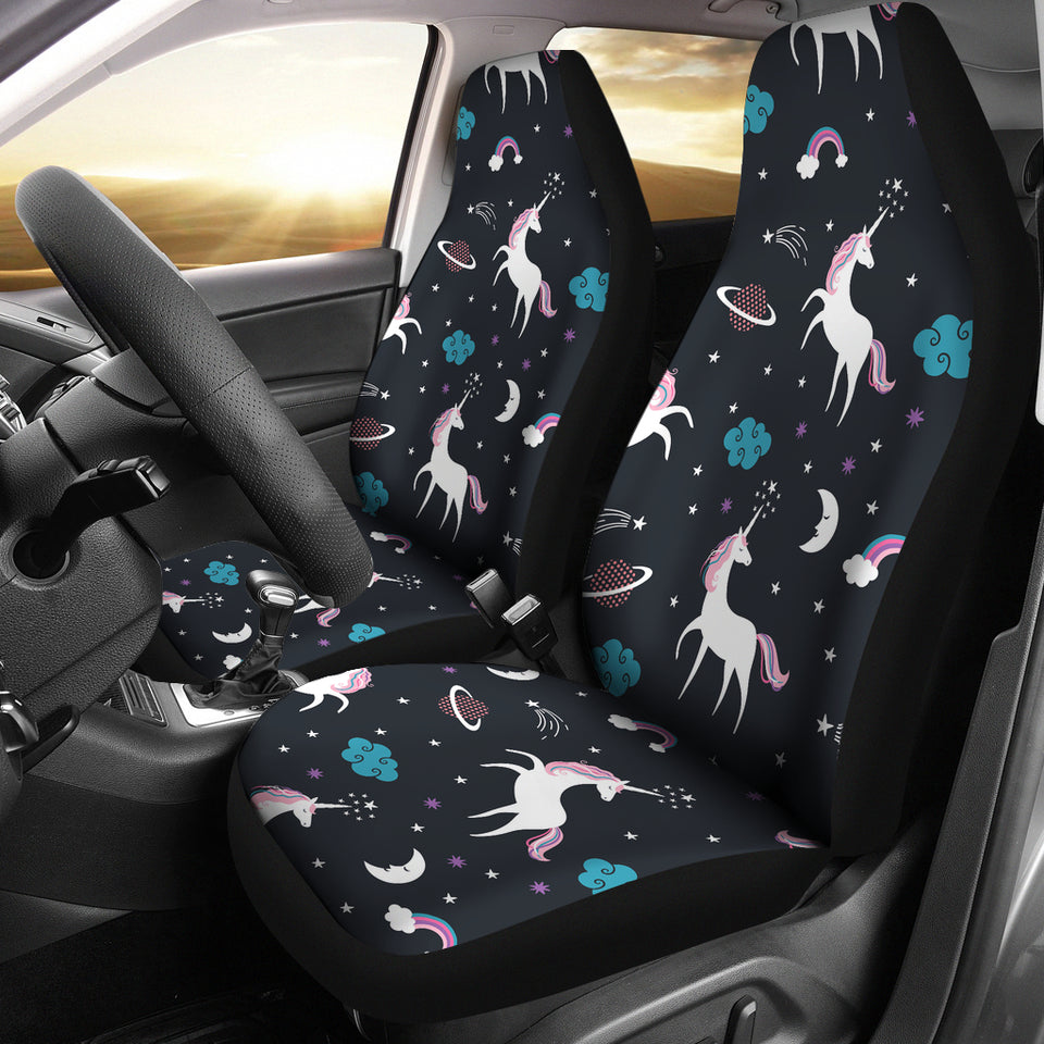 Unicorn Rainbows Moon Clound Star Pattern  Universal Fit Car Seat Covers