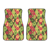 Cool Geometric Lime Pattern Front Car Mats