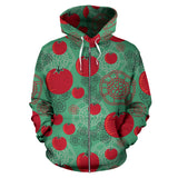 Tomato Design Pattern Zip Up Hoodie