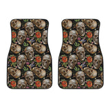 Skull Rose Humming Bird Flower Pattern Front Car Mats
