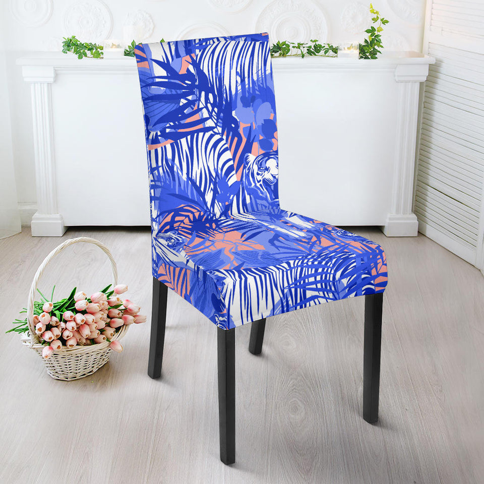 White Bengal Tigers Pattern Dining Chair Slipcover