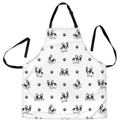 Cute French Bulldog Paw Pattern Adjustable Apron