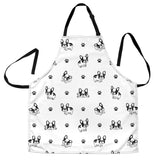 Cute French Bulldog Paw Pattern Adjustable Apron