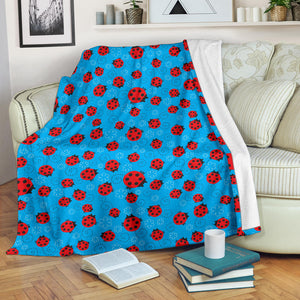 Ladybug Pattern Print Design 02 Premium Blanket