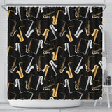 Saxophone Design Pattern Shower Curtain Fulfilled In US