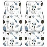 Hand Drawn Space Elements Space Rocket Star Planet Space Probe Front And Back Car Mats