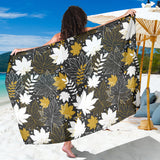 Beautiful Gold Autumn Maple Leaf Pattern Sarong