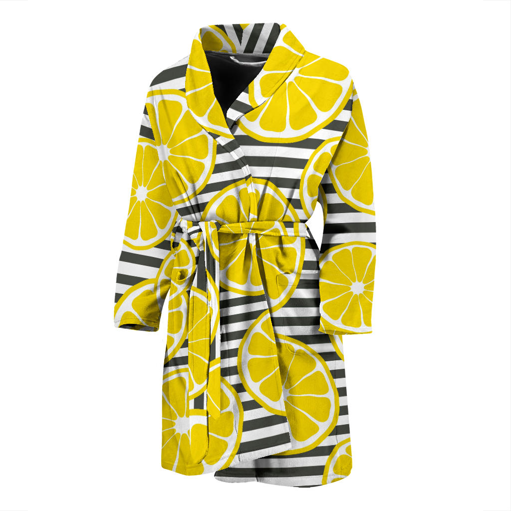 Slice Of Lemon Design Pattern Men'S Bathrobe