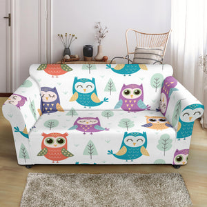 Cute Owl Pattern Loveseat Couch Slipcover