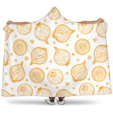 Hand Drawn Onion Pattern Hooded Blanket