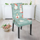 Cute Snowman Pattern Dining Chair Slipcover
