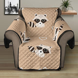 Cute raccoon heart pattern Recliner Cover Protector