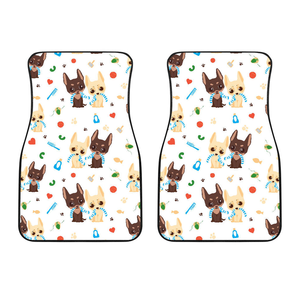 Cute Chihuahua Dog Pattern  Front Car Mats