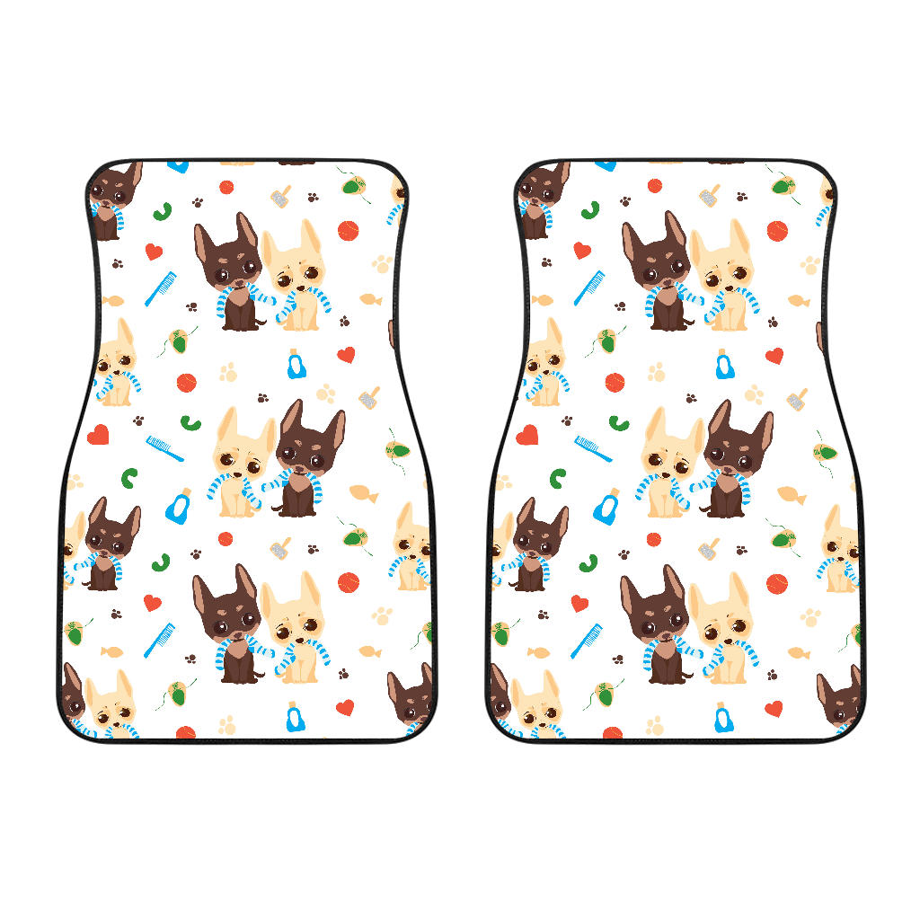 Cute Chihuahua Dog Pattern  Front Car Mats