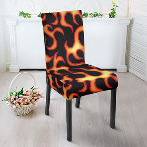 Fire Flame Dark Pattern Dining Chair Slipcover
