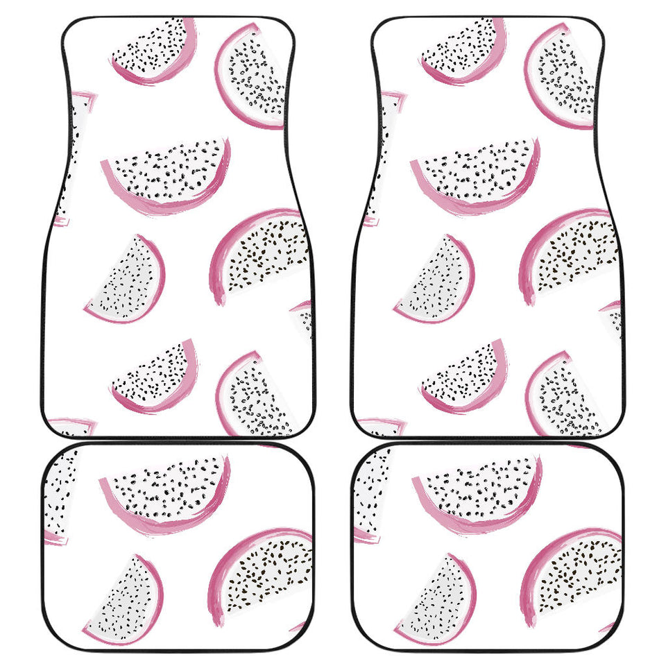 Dragon Fruit Pattern Front And Back Car Mats