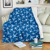 Airplane Pattern In The Sky Premium Blanket