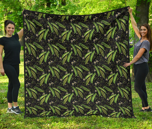 Green Peas Pattern Print Design 02 Premium Quilt