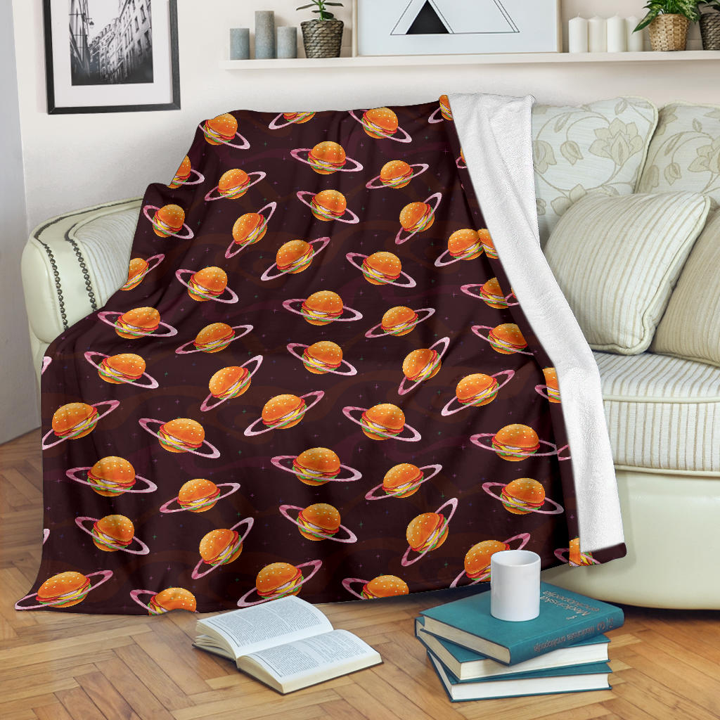 Hamburger Pattern Print Design 05 Premium Blanket