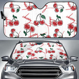 Hand Drawn Cherry Pattern Car Sun Shade