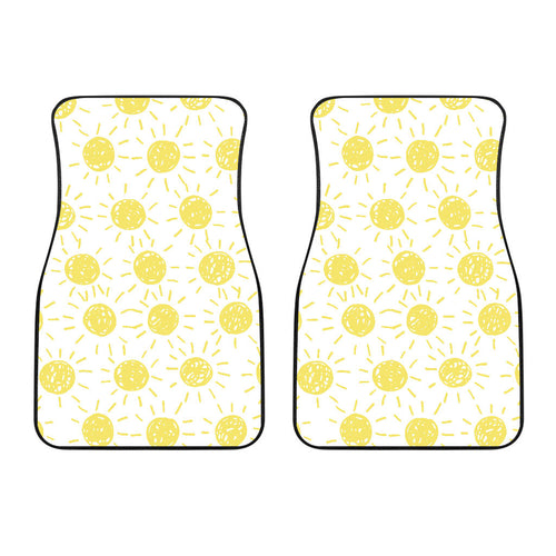 Hand Drawn Sun Pattern Front Car Mats