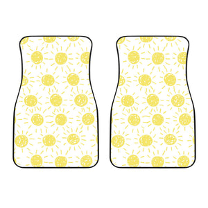 Hand Drawn Sun Pattern Front Car Mats