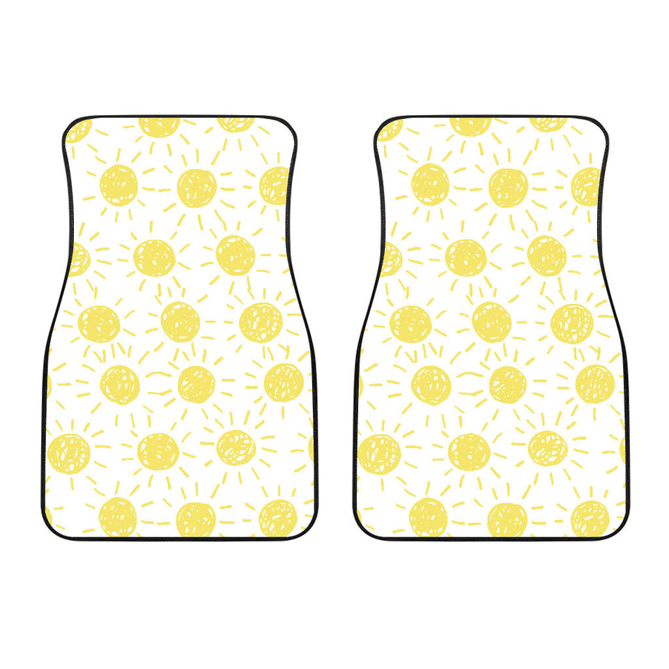 Hand Drawn Sun Pattern Front Car Mats