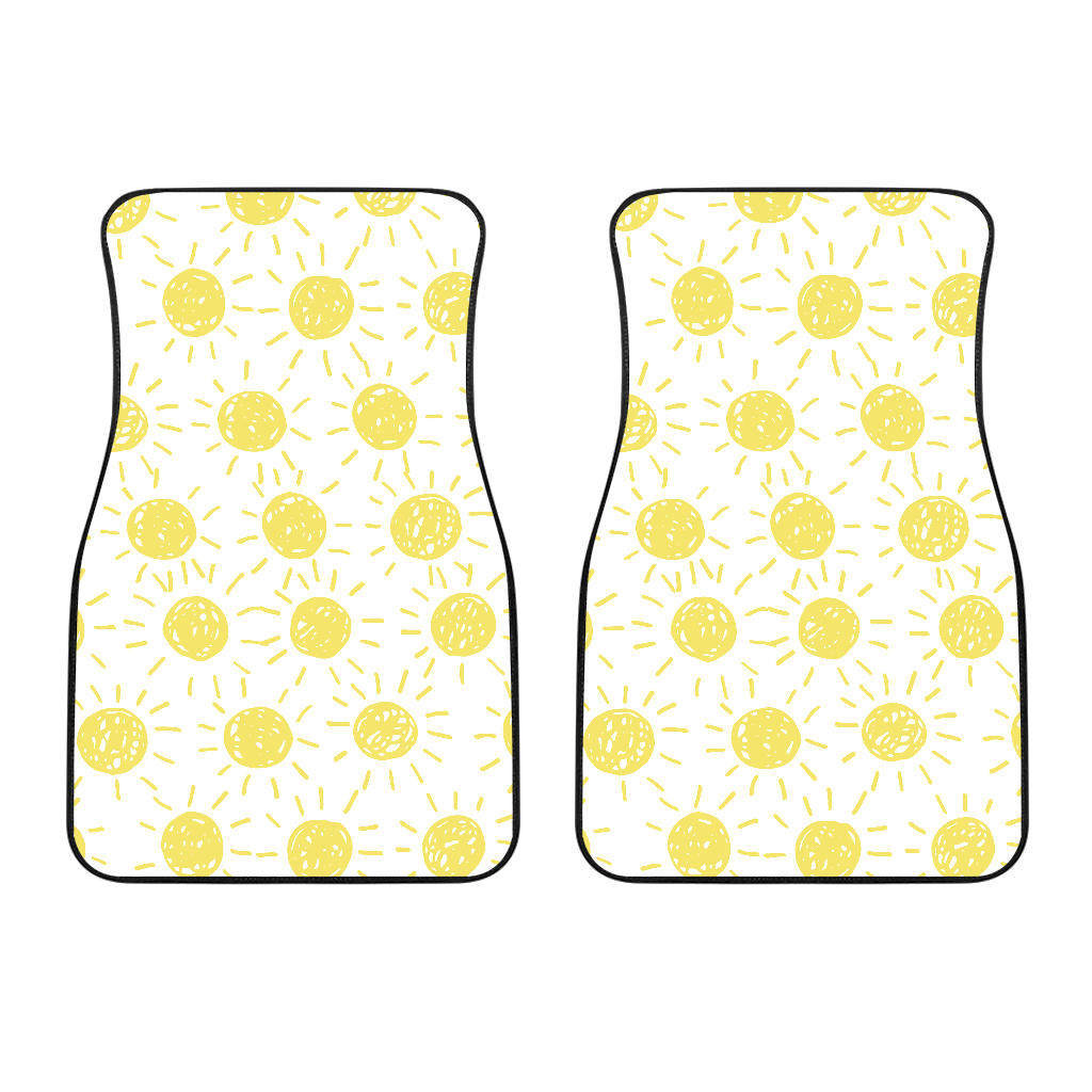 Hand Drawn Sun Pattern Front Car Mats