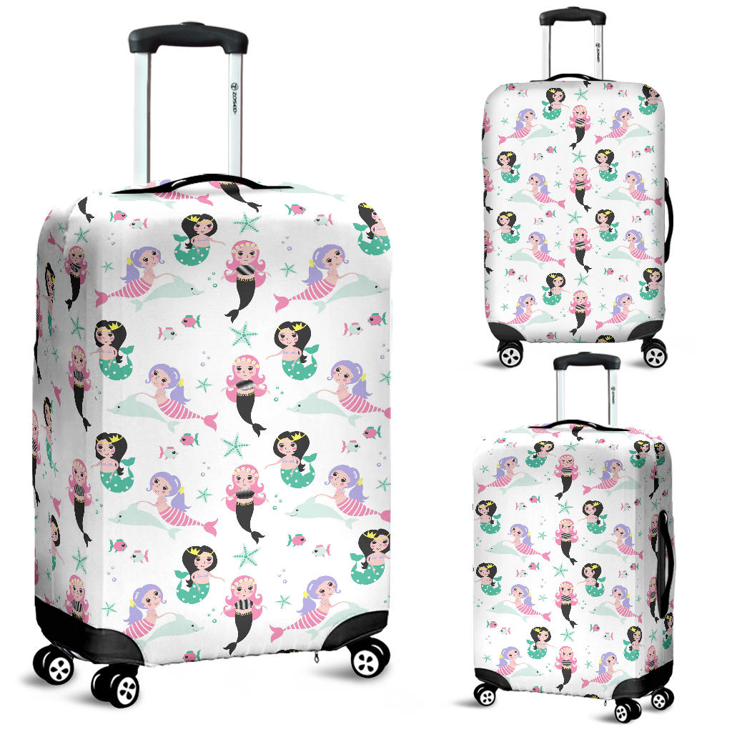 Cute Mermaid Dolphin Fish Starfish Pattern Luggage Covers