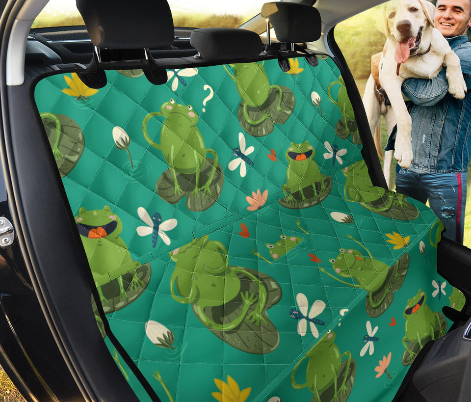 Cute Frog Dragonfly Design Pattern Dog Car Seat Covers