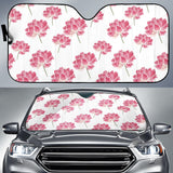 Pink Lotus Waterlily Pattern Car Sun Shade