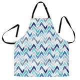 Zigzag  Chevron Blue Pattern Adjustable Apron