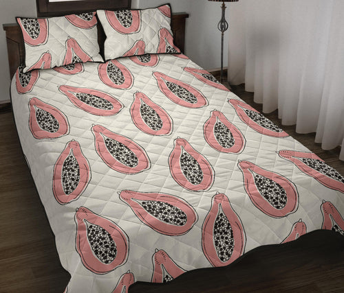 papaya pattern Quilt Bed Set
