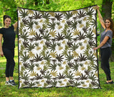 Canabis Marijuana Weed Pattern Print Design 05 Premium Quilt