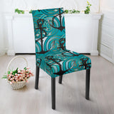 Anchor Nautical Green Background Dining Chair Slipcover