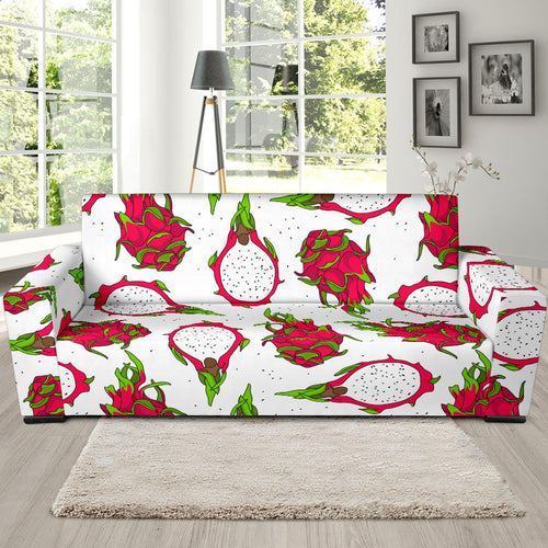 Dragon Fruits White Background Sofa Slipcover