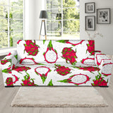 Dragon Fruits White Background Sofa Slipcover