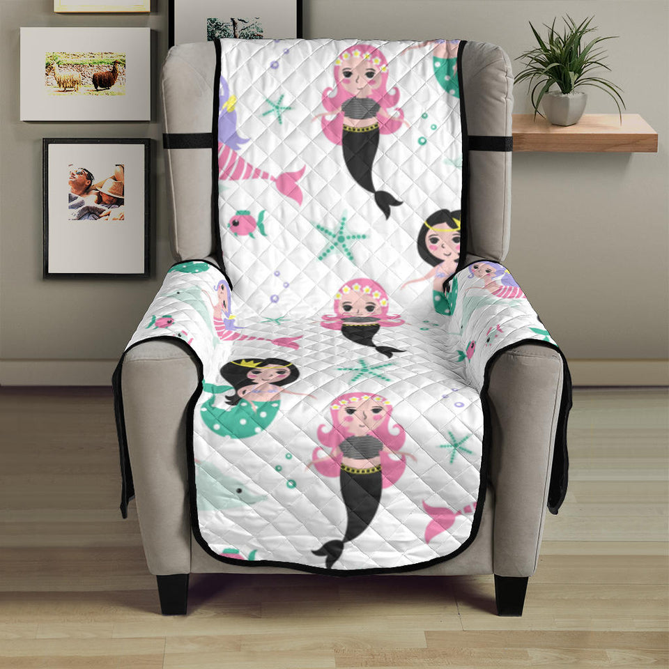 cute mermaid dolphin fish starfish pattern Chair Cover Protector