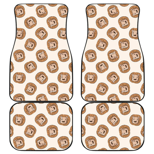Lion Pattern Print Design 01 Front and Back Car Mats