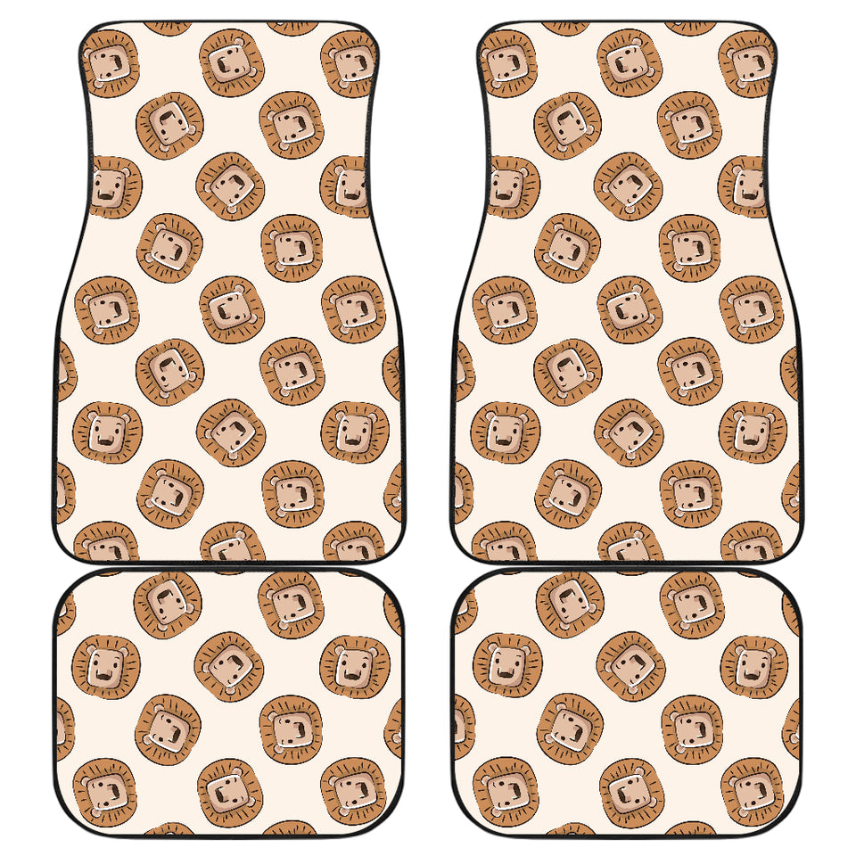 Lion Pattern Print Design 01 Front and Back Car Mats