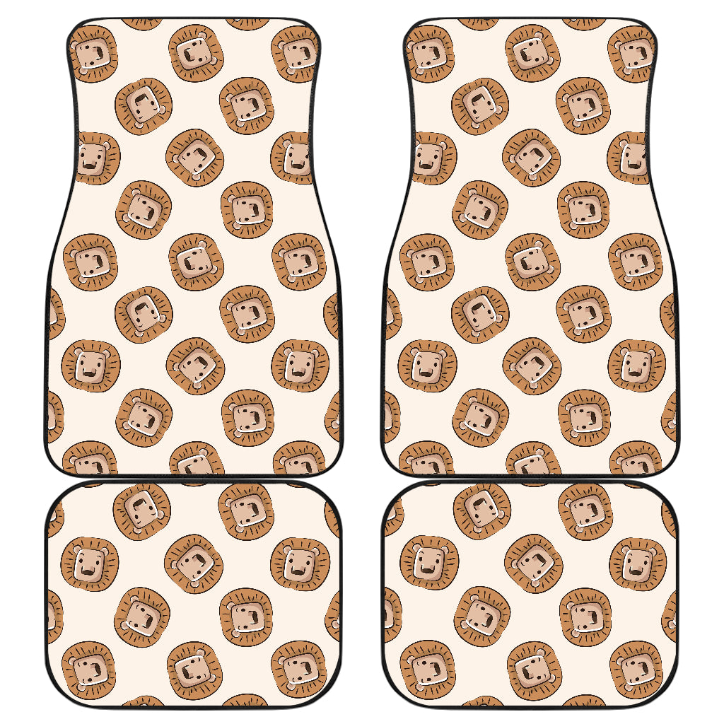 Lion Pattern Print Design 01 Front and Back Car Mats
