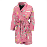 Pink Donut Glaze Candy Pattern Men'S Bathrobe