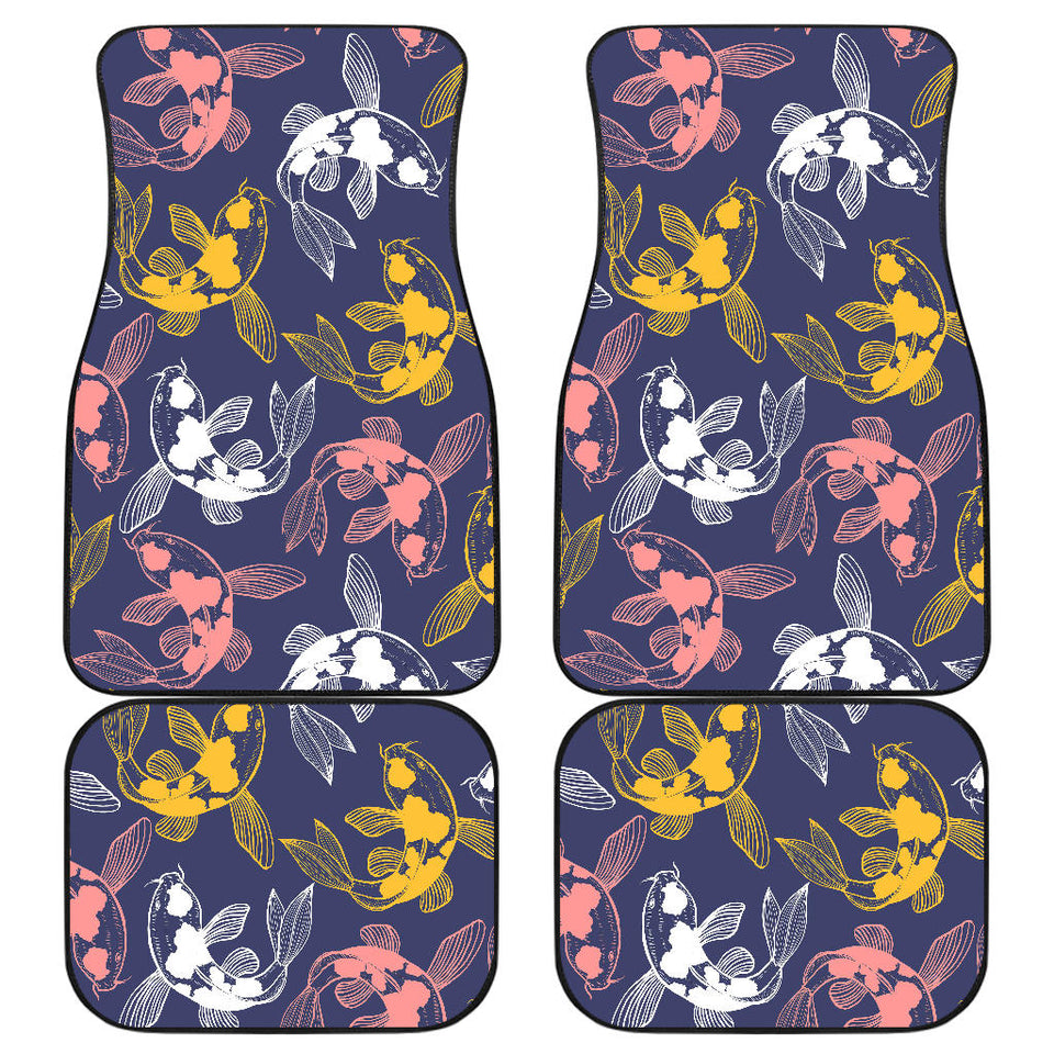 Koi Fish Carp Fish Pattern Front And Back Car Mats