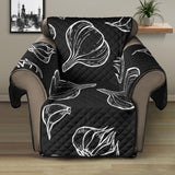 Garlic pattern black background Recliner Cover Protector