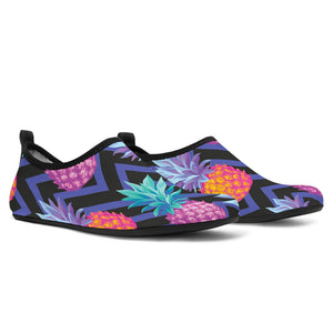 Pineapples Pattern Zigzag Background Aqua Shoes