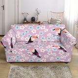 Beautiful Toucan Flower Leaves Loveseat Couch Slipcover
